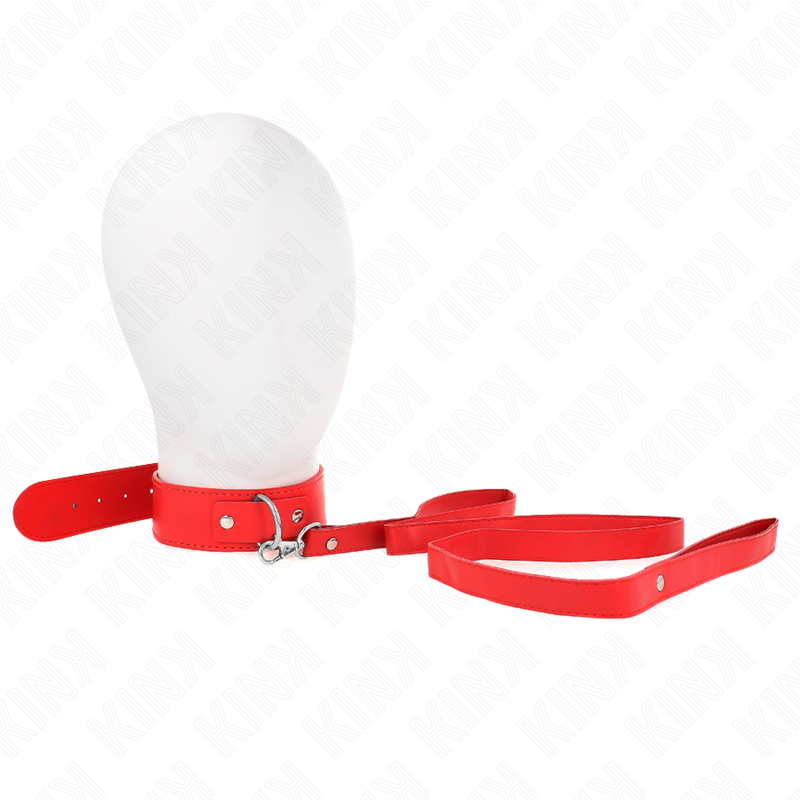 KINK - COLLAR CON CINTURÓN 116 CM ROJO CORREA AJUSTABLE 32-50 CM X 8 CM