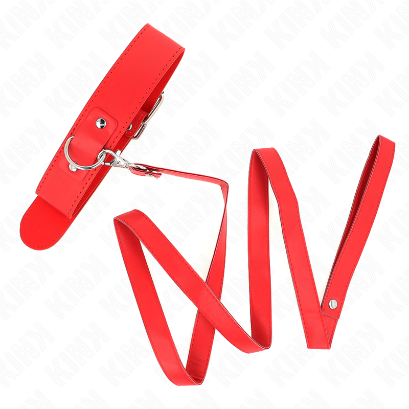 KINK - COLLAR CON CINTURÓN 116 CM ROJO CORREA AJUSTABLE 32-50 CM X 8 CM