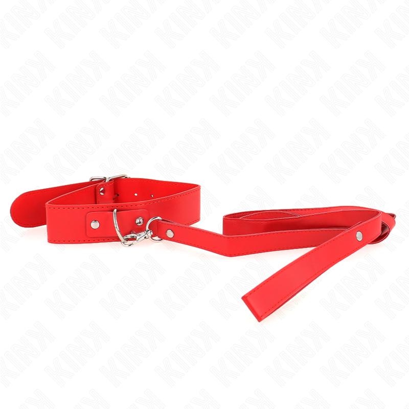 KINK - COLLAR CON CINTURÓN 116 CM ROJO CORREA AJUSTABLE 32-50 CM X 8 CM