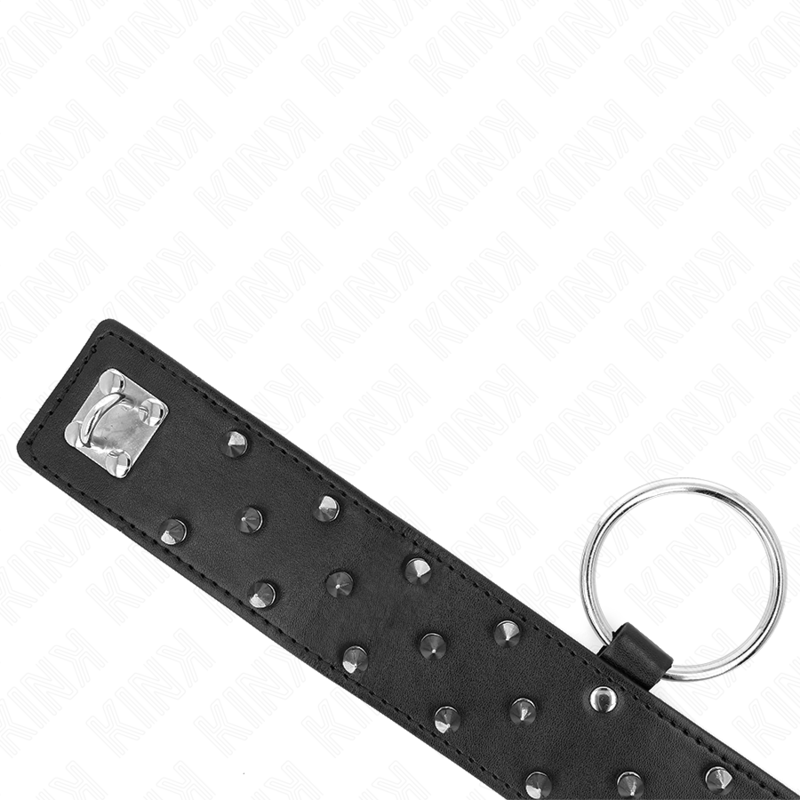 KINK - COLLANA CON GUINZAGLIO 65 CM CON BORCHIE ARGENTO MODELLO 5 REGOLABILE 36-43 CM X 5 CM