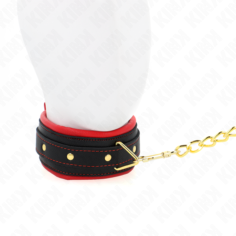 KINK - COLLARE CON GUINZAGLIO IN TESSUTO TINTA UNITA REGOLABILE 33-48 CM X 5,7 CM