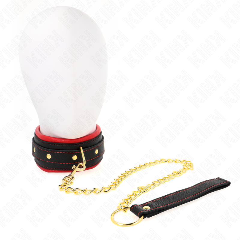 KINK - COLLARE CON GUINZAGLIO IN TESSUTO TINTA UNITA REGOLABILE 33-48 CM X 5,7 CM