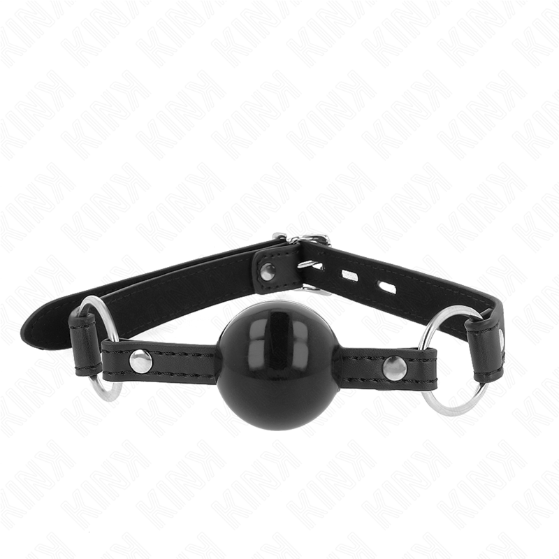 KINK - BAVAGLIO A PALLA IN TPE DA 4 CM CON LUCCHETTO NERO 60 x 2 CM
