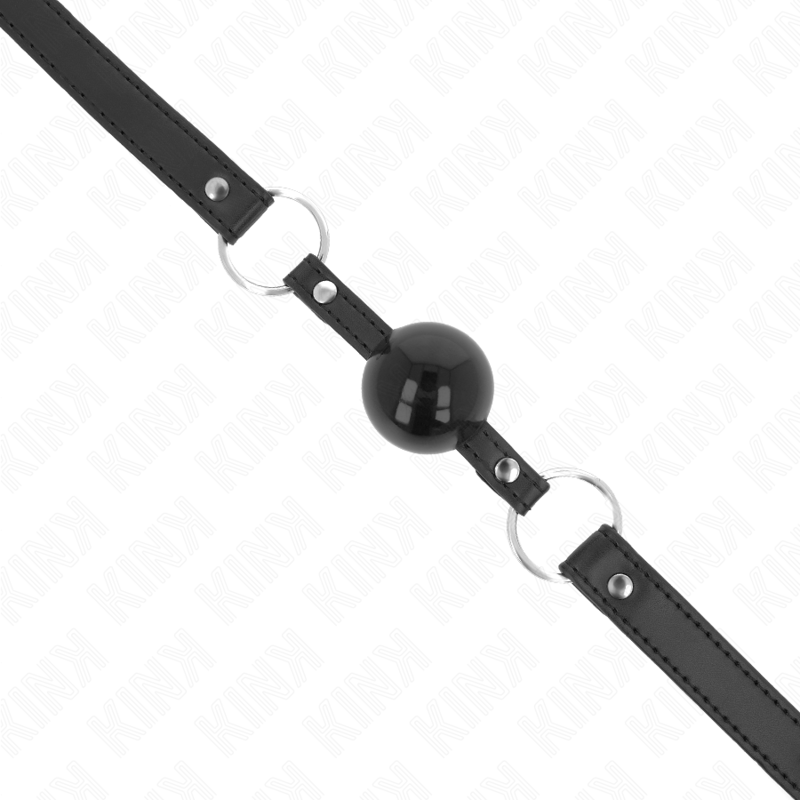 KINK - BAVAGLIO A PALLA IN TPE DA 4 CM CON LUCCHETTO NERO 60 x 2 CM