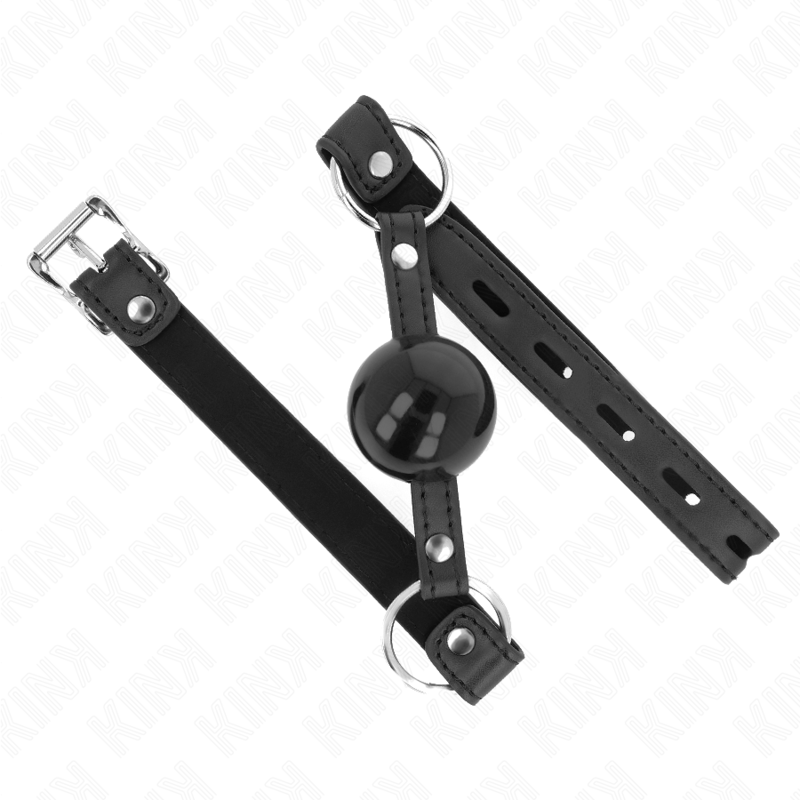 KINK - BAVAGLIO A PALLA IN TPE DA 4 CM CON LUCCHETTO NERO 60 x 2 CM