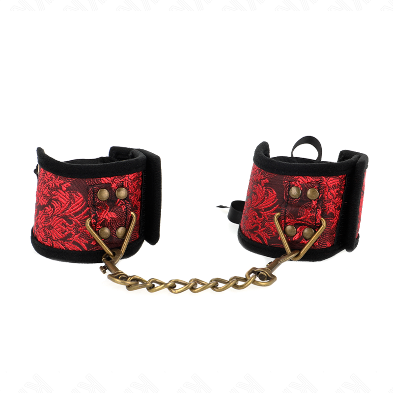 KINK - SCANDAL CINTURINI DA POLSO DETTAGLI IN PIZZO ROSSO-NERO 24,5 CM X 6,5 CM