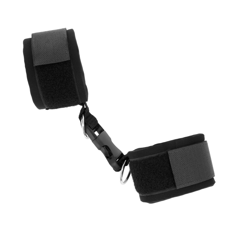 KINK - FASCE DI RESISTENZA AL POLSO IN NEOPRENE CON CHIUSURA A STRAPPO E ANELLO, NERE, REGOLABILI 22-34 CM