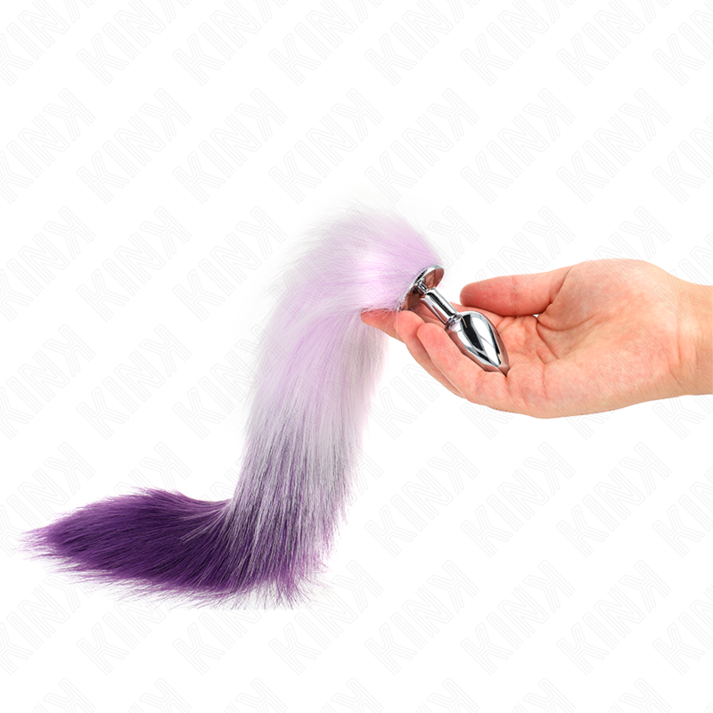 KINK - DIlatatore anale taglia S 7 x 3 cm con coda sintetica 40 cm viola