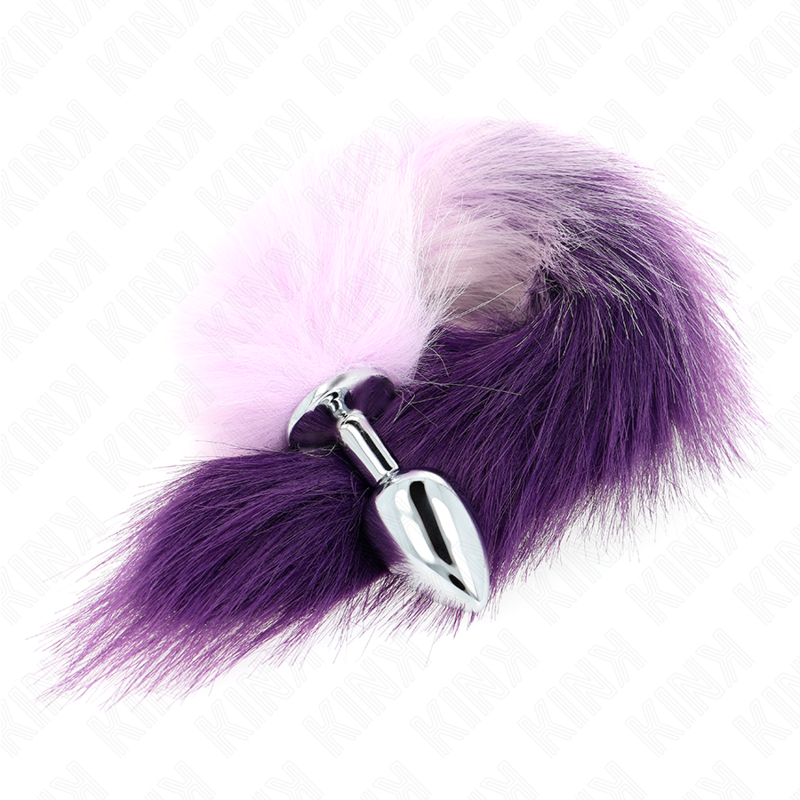 KINK - DIlatatore anale taglia S 7 x 3 cm con coda sintetica 40 cm viola