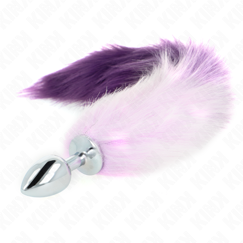 KINK - DIlatatore anale taglia S 7 x 3 cm con coda sintetica 40 cm viola