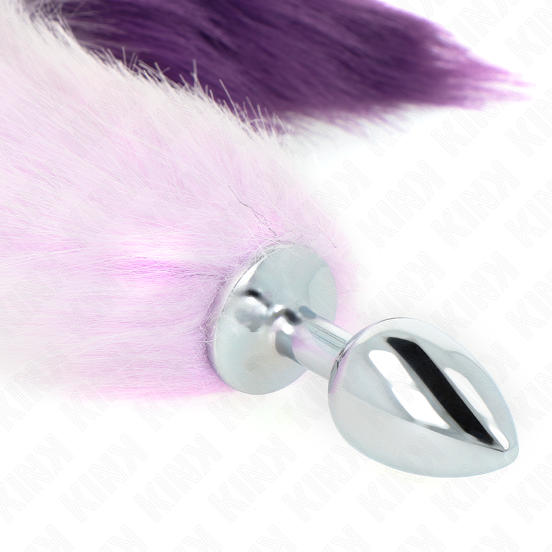 KINK - DIlatatore anale taglia S 7 x 3 cm con coda sintetica 40 cm viola