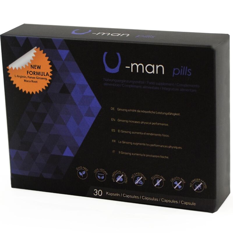 500 COSMETICS - U-MAN ENHANCES PENIS SIZE AND SEXUAL POWER - 30 CAPSULES