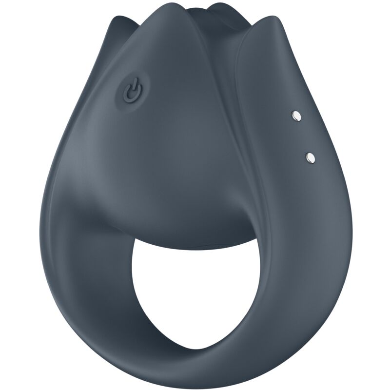 SATISFYER - PERFECT PAIR 2 MULTIVIBRADOR 2 EN 1 ANILLO PARA EL PENE Y ESTIMULADOR DE DEDO GRIS