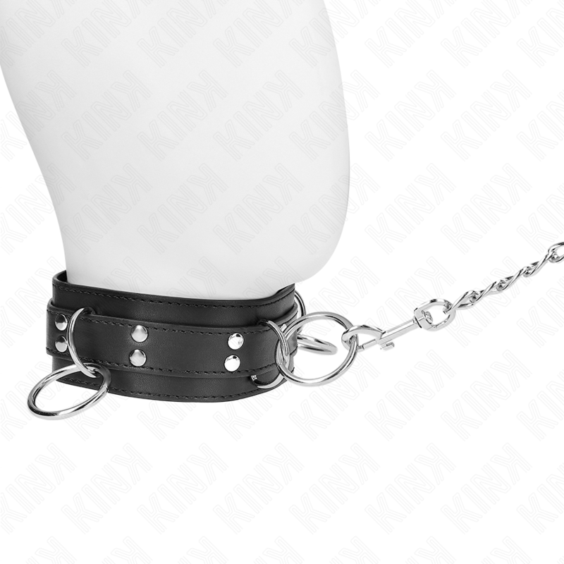KINK - COLLANA SCHIAVITÙ A 3 ANELLI CON CINTURINO 80 CM 53 X 5 CM