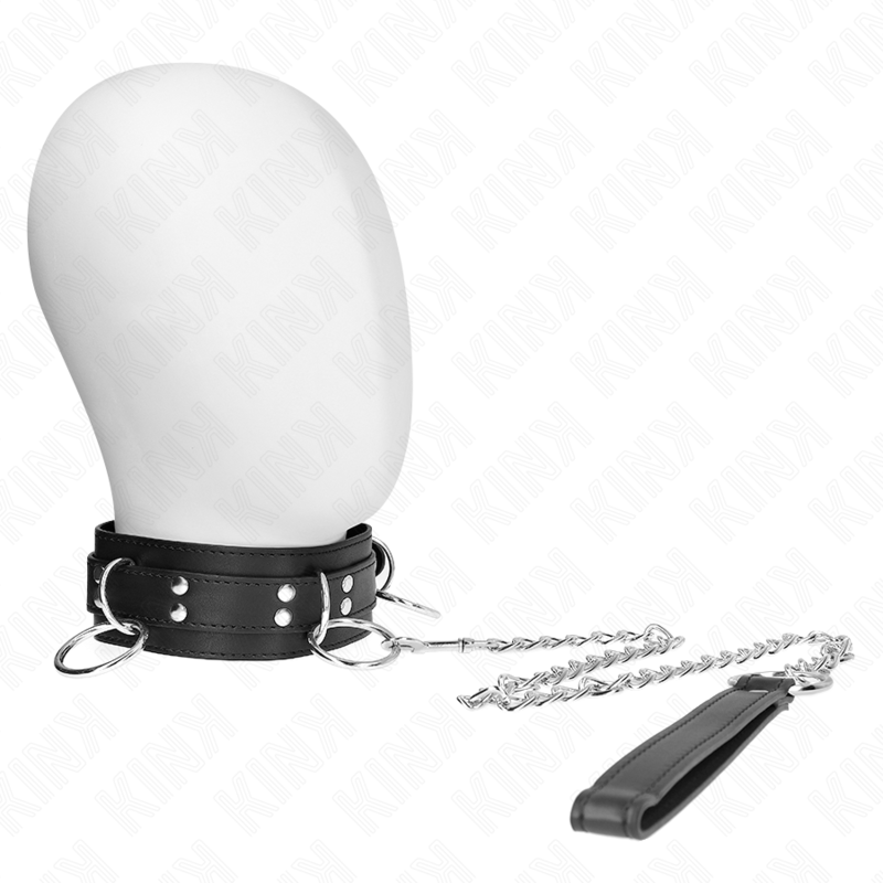 KINK - COLLANA SCHIAVITÙ A 3 ANELLI CON CINTURINO 80 CM 53 X 5 CM