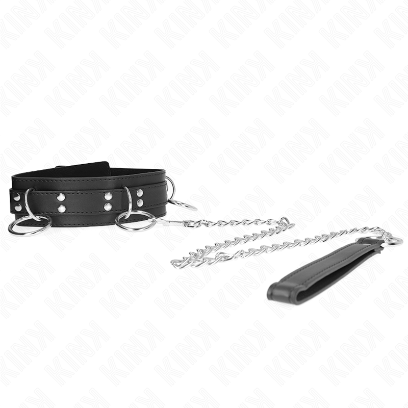 KINK - COLLANA SCHIAVITÙ A 3 ANELLI CON CINTURINO 80 CM 53 X 5 CM