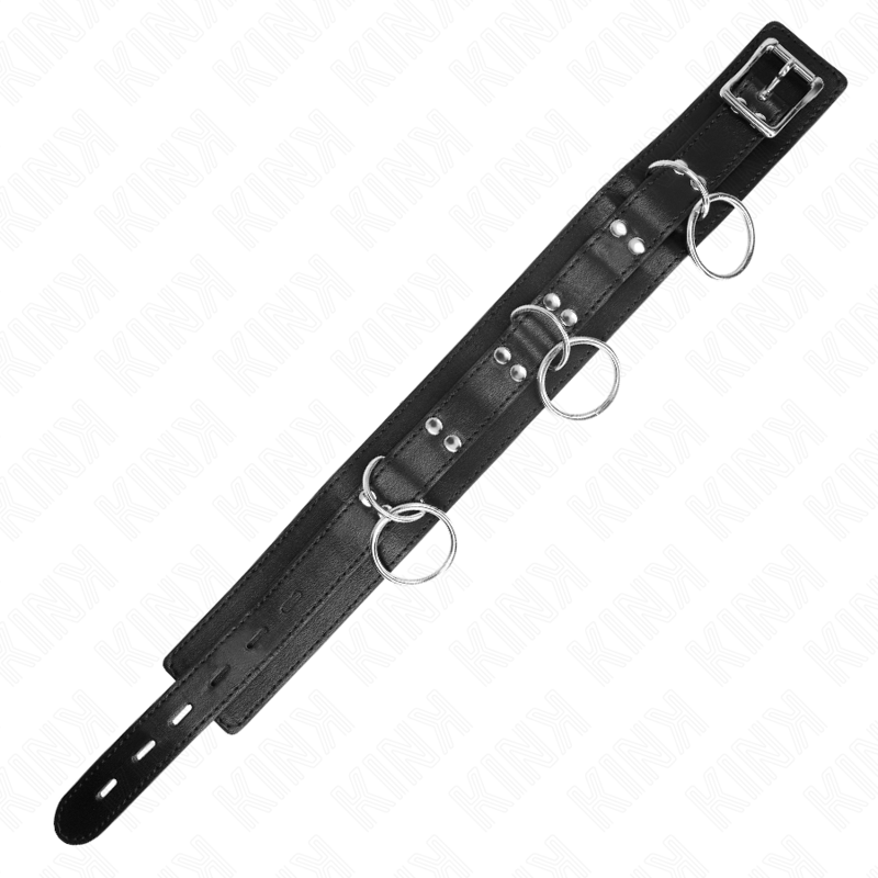 KINK - COLLANA SCHIAVITÙ A 3 ANELLI CON CINTURINO 80 CM 53 X 5 CM