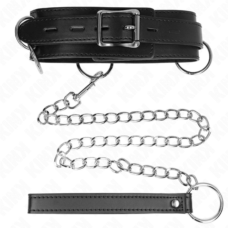 KINK - COLLANA SCHIAVITÙ A 3 ANELLI CON CINTURINO 80 CM 53 X 5 CM