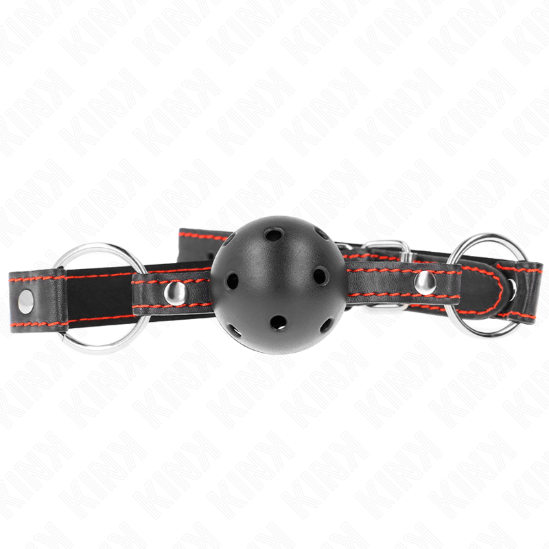 KINK - BALL GAG NERO RIGIDO E CAVO MODELLO 2 65 x 2,5 CM