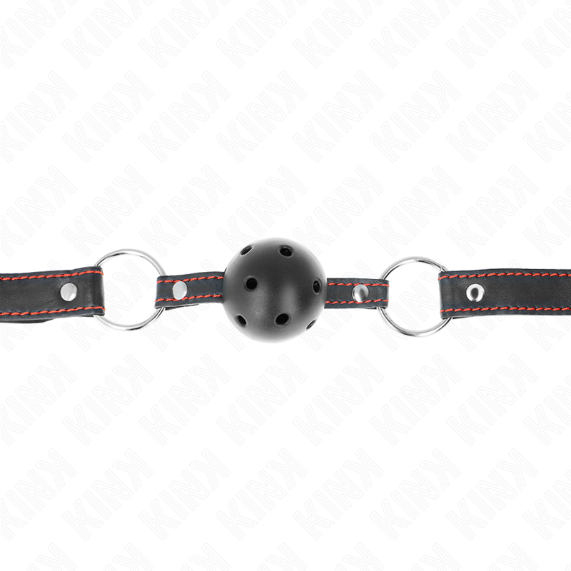 KINK - BALL GAG NERO RIGIDO E CAVO MODELLO 2 65 x 2,5 CM