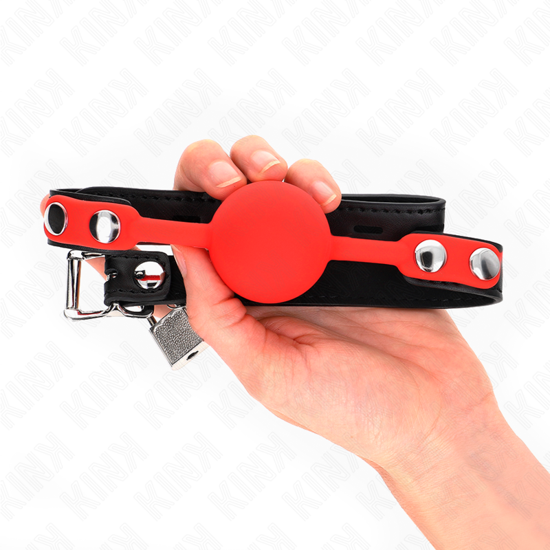 KINK - BAVAGLIO IN SILICONE DA 4 CM CON LUCCHETTO 60 x 2 CM