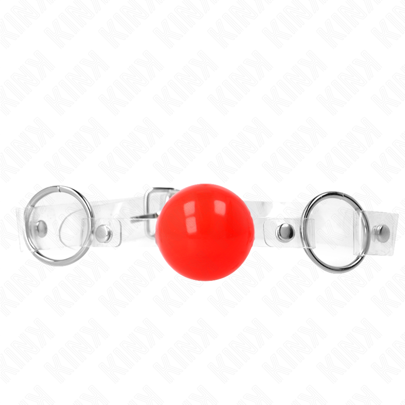 KINK - PALLA IN PVC TRASPARENTE ROSSA 4 CM BAVAGLIO REGOLABILE