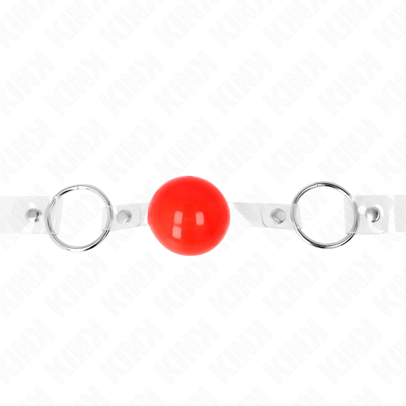 KINK - PALLA IN PVC TRASPARENTE ROSSA 4 CM BAVAGLIO REGOLABILE