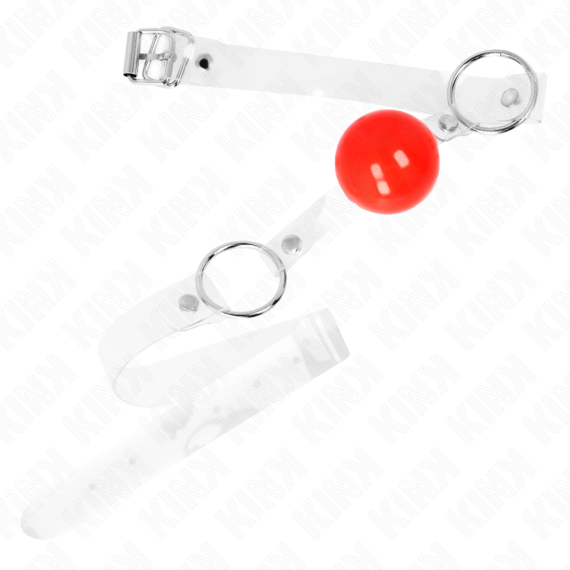 KINK - PALLA IN PVC TRASPARENTE ROSSA 4 CM BAVAGLIO REGOLABILE