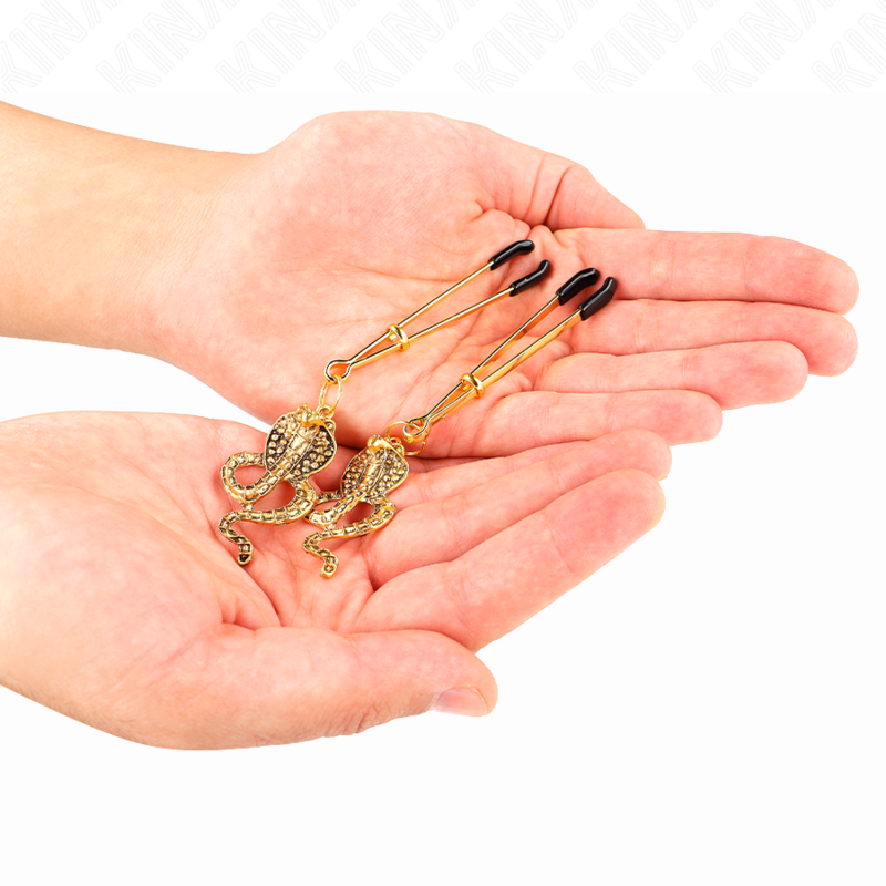 KINK - PINZAS PARA PEZONES CON COLGANTE COBRA DE 6 CM