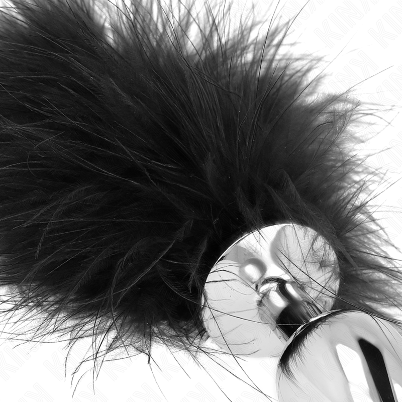 KINK - PLUG ANALE IN ACCIAIO INOX 11 x 7 CM CON PIUMA 11 CM