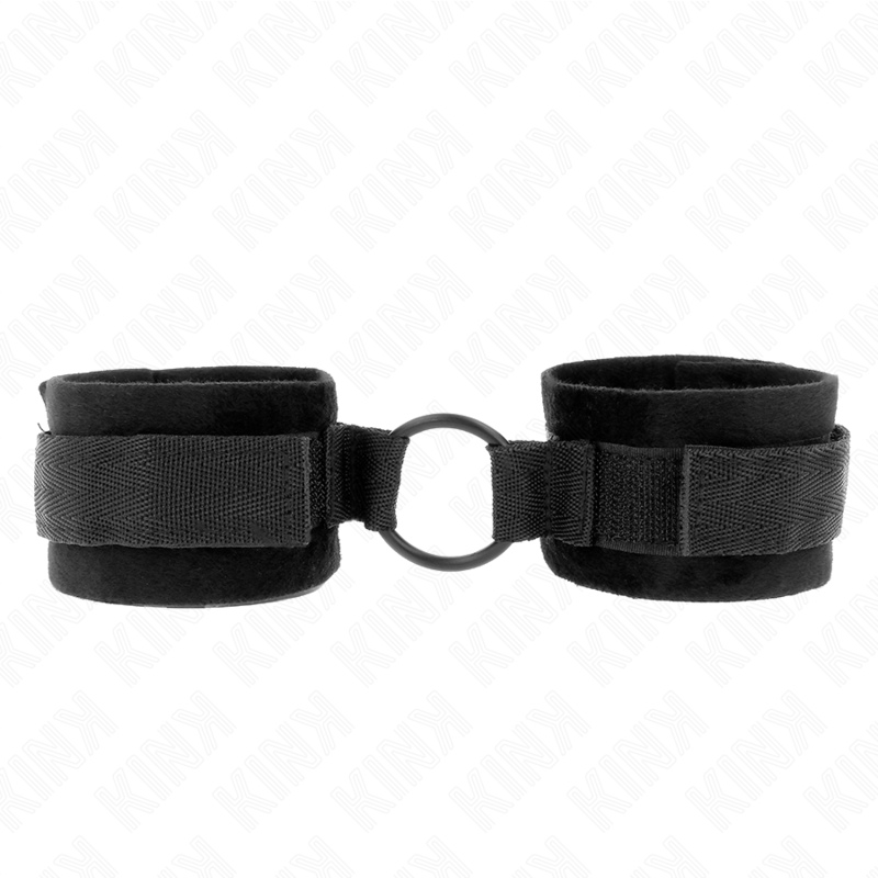 KINK - MANETTE IN PELLICCIA PER PRINCIPIANTI 25 CM CON O-RING 4 CM NERO REGOLABILI 15-25 CM