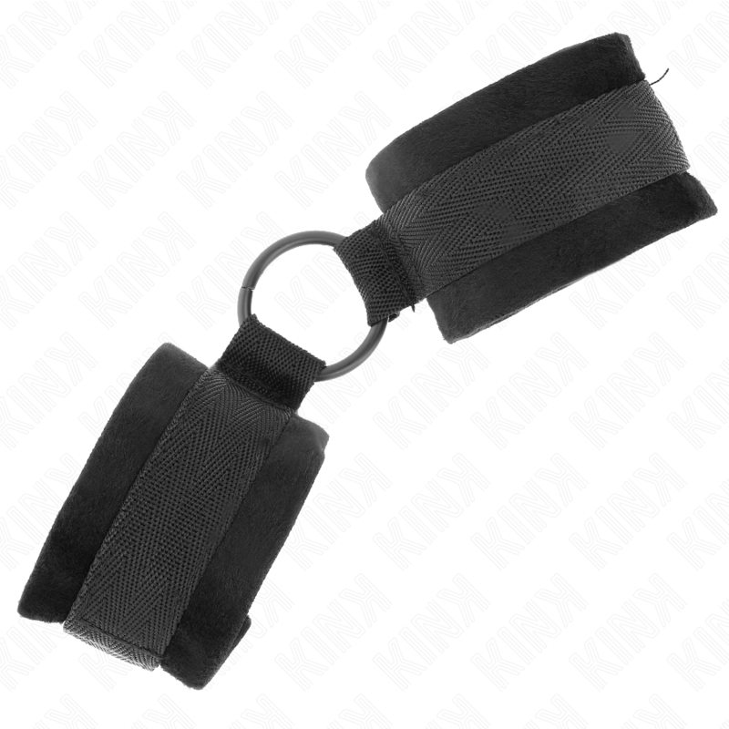 KINK - MANETTE IN PELLICCIA PER PRINCIPIANTI 25 CM CON O-RING 4 CM NERO REGOLABILI 15-25 CM