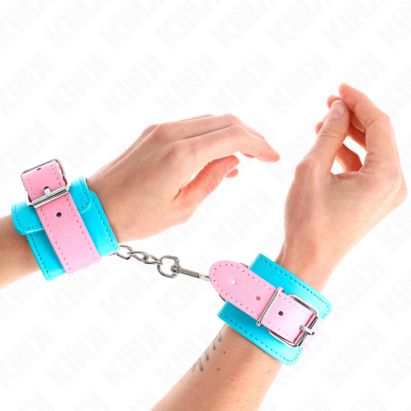 KINK - CARINI CINTURINI DA POLSO BLU/ROSA REGOLABILI 16-28 CM X 5 CM