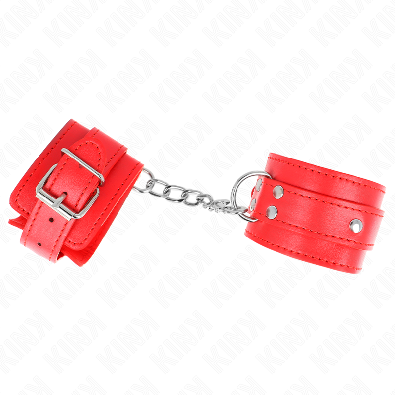 KINK - CINTURE PER POLSI CON 3 ANELLI A D REGOLABILI ROSSE 17,5-25 CM X 6 CM