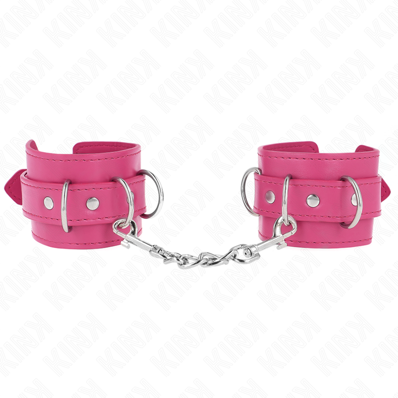 KINK - 3 CINGHIE PER POLSI REGOLABILI CON ANELLI A D ROSA 17,5-25 CM X 6 CM