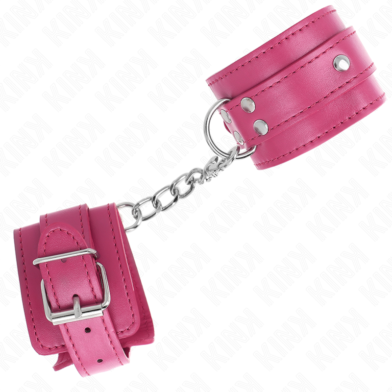 KINK - 3 CINGHIE PER POLSI REGOLABILI CON ANELLI A D ROSA 17,5-25 CM X 6 CM