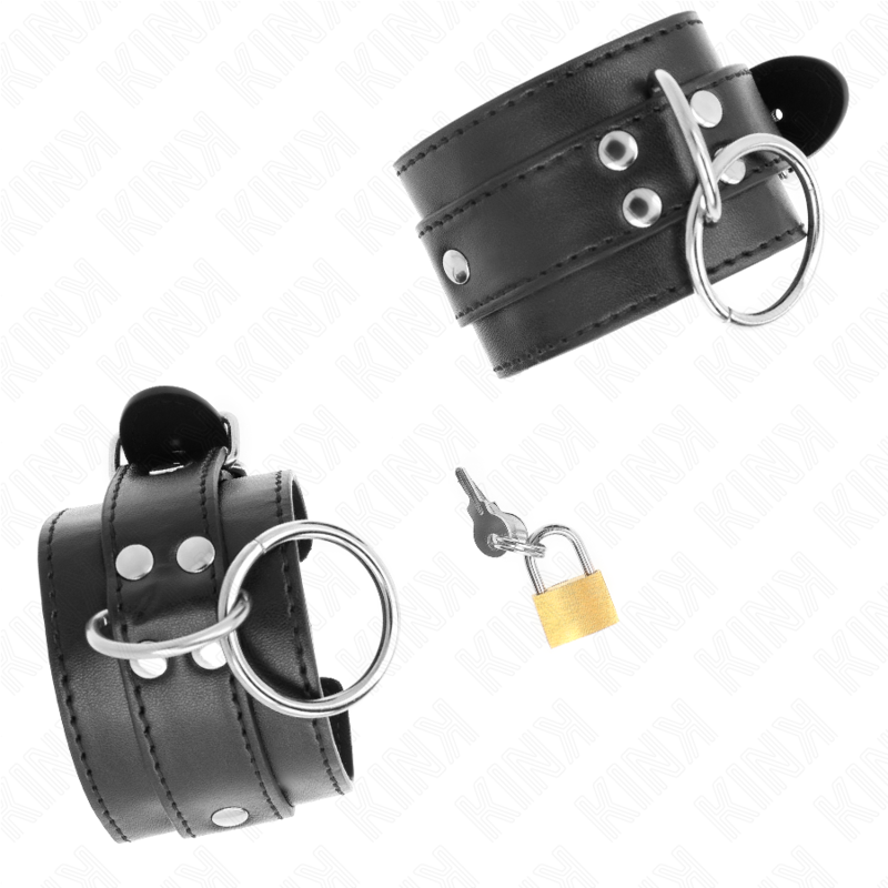 KINK - CINGHIE PER POLSI CON BLOCCAGGIO A O-RING, NERE, REGOLABILI, 20-28 CM X 5,5 CM