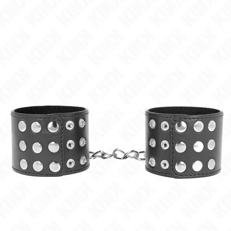 KINK - CINTURE PER POLSI CON CHIUSURA A SCATTO NERA REGOLABILE 19-24 CM X 5,5 CM