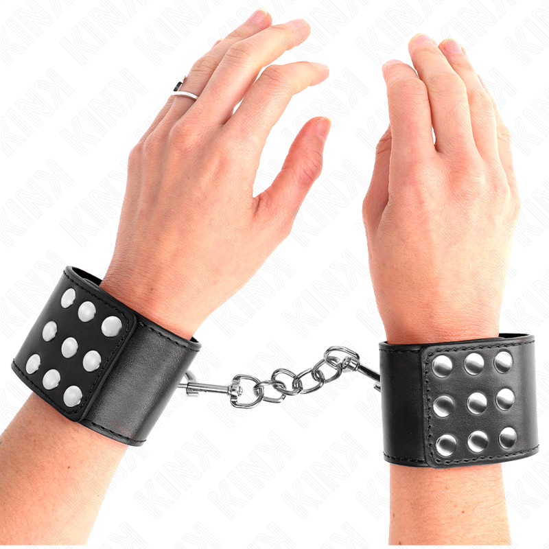 KINK - CINTURE PER POLSI CON CHIUSURA A SCATTO NERA REGOLABILE 19-24 CM X 5,5 CM