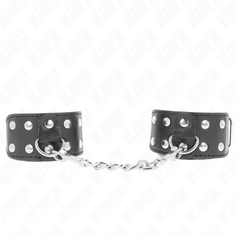 KINK - BRACCIALETTI CON DOPPIA LINEA DI BORCHIE REGOLABILI NERI