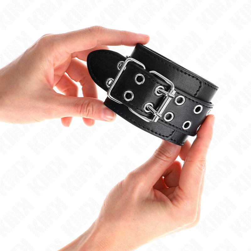 KINK - SUJECIÓN DE MUÑECAS CON DOBLE HEBILLA NEGRA AJUSTABLE 19-26 CM