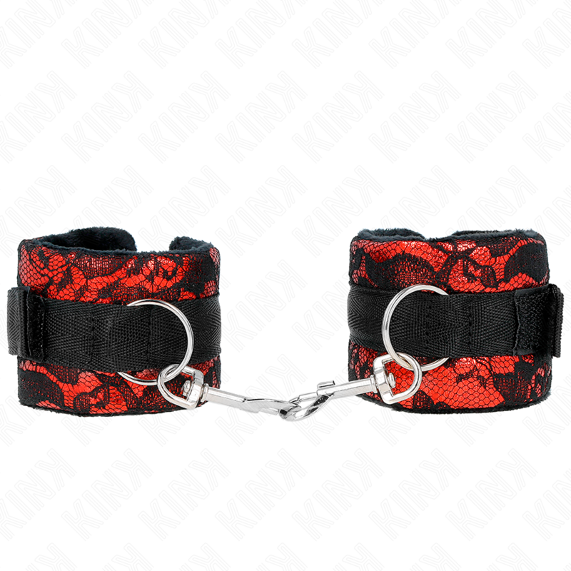 KINK - CINTURINI CORTI IN PIZZO DI VELLUTO E CINTURINO IN NYLON ROSSO / NERO 23 X 6,5 CM