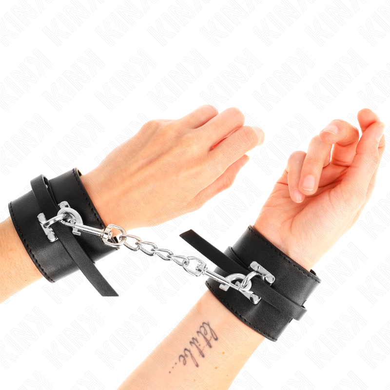 KINK - DELUXE BLOCCAGGIO POLSI NERI REGOLABILI 14,5-21 CM X 6 CM