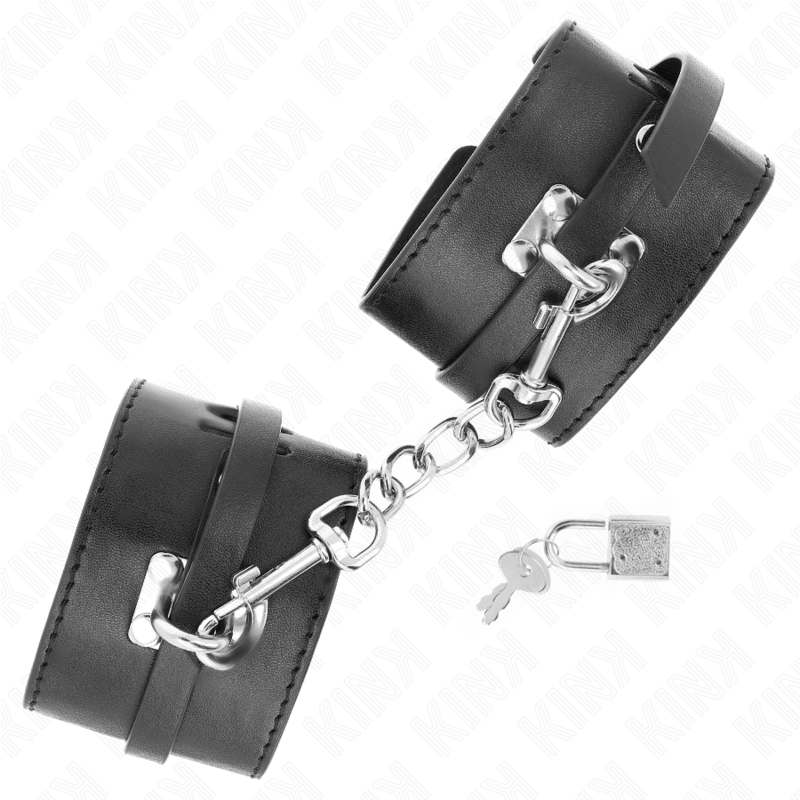 KINK - DELUXE BLOCCAGGIO POLSI NERI REGOLABILI 14,5-21 CM X 6 CM