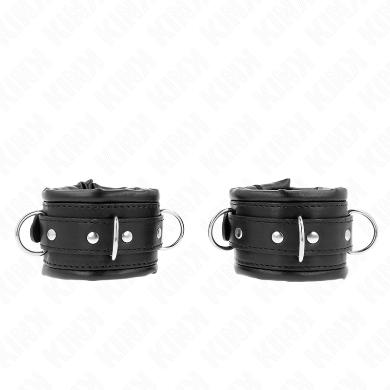 KINK - CINTURE PER POLSI PESANTI CON FODERA IN PELLICCIA NERA REGOLABILI 20-30 CM X 6 CM