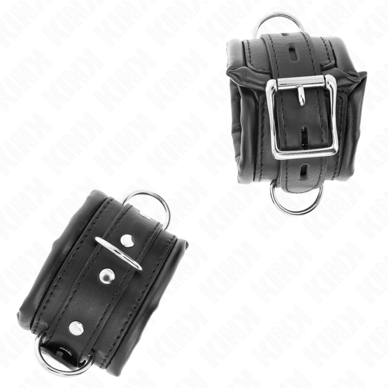 KINK - CINTURE PER POLSI PESANTI CON FODERA IN PELLICCIA NERA REGOLABILI 20-30 CM X 6 CM