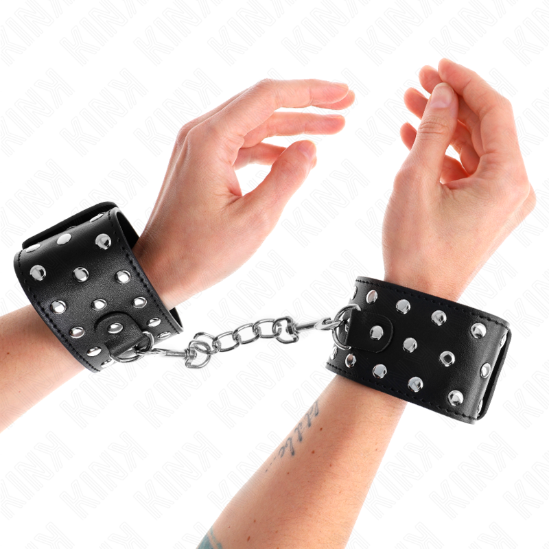 KINK - CINTURE DA POLSO PUNK REGOLABILI 19-24 CM X 5,5 CM