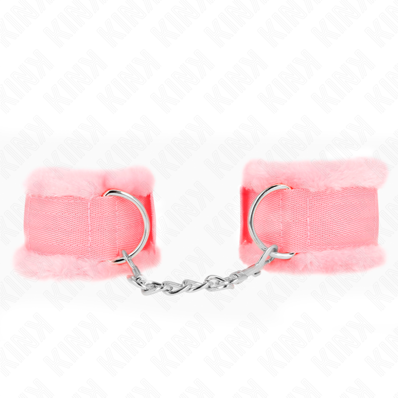 KINK - CINTURE DA POLSO RIVESTITE IN PELLICCIA ROSA REGOLABILI 17-31 CM X 7 CM