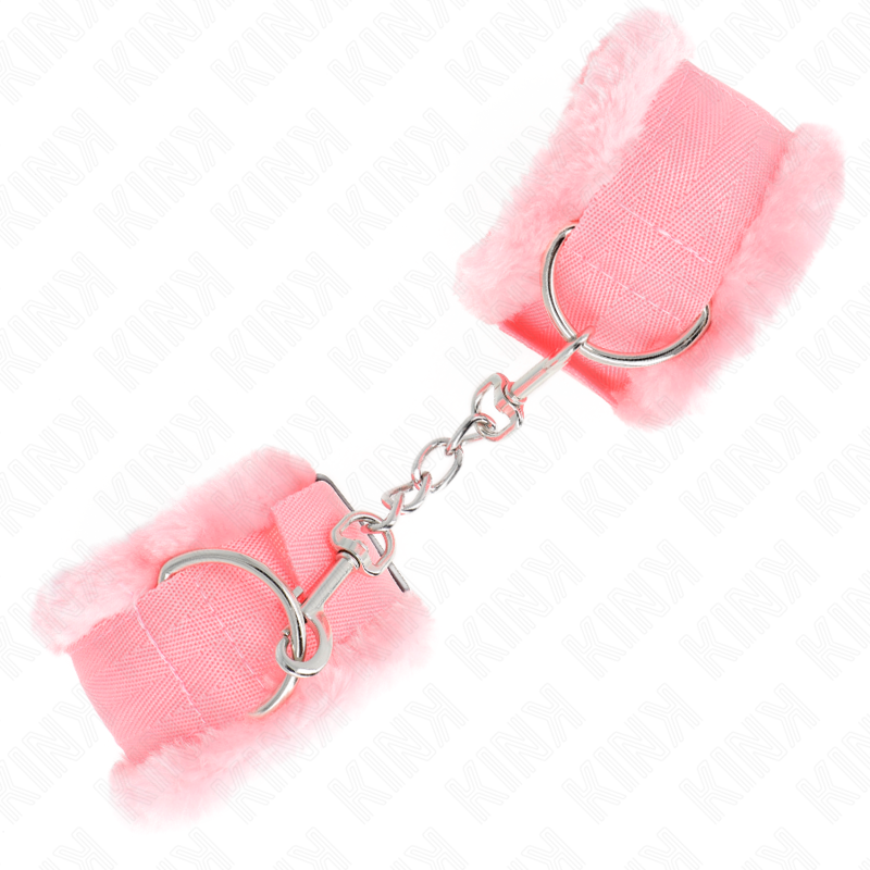 KINK - CINTURE DA POLSO RIVESTITE IN PELLICCIA ROSA REGOLABILI 17-31 CM X 7 CM