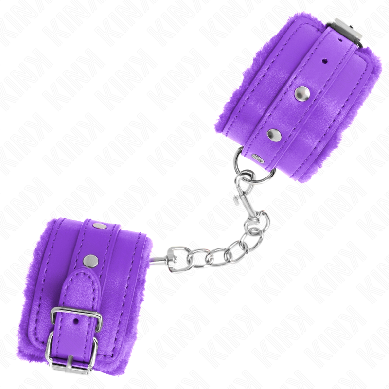 KINK - CINTURE DA POLSO PREMIUM RIVESTITE IN PELLICCIA VIOLA CON CINTURA VIOLA REGOLABILE 17-29 CM X 6 CM